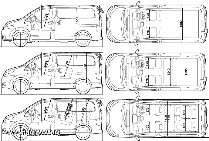 Nissan vanette cargo load dimensions